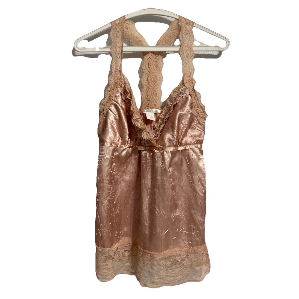 Charlotte Russe Size M Blush Cami Women Babydoll Lace Fairy Vintage Look